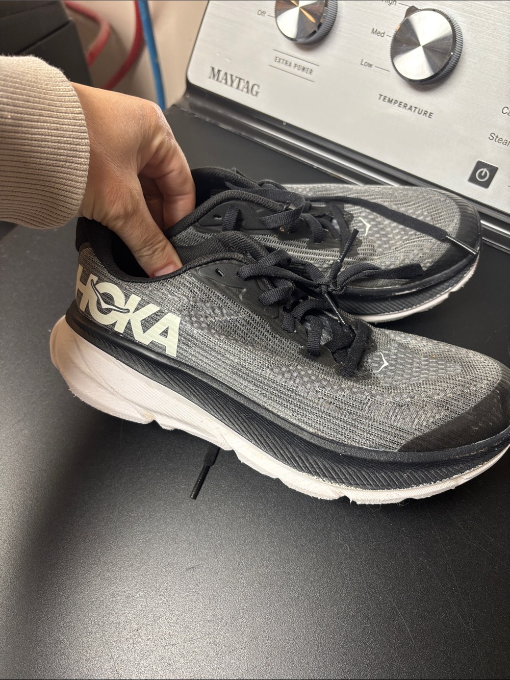 Hoka Women's Gray and Black Running Sneakers